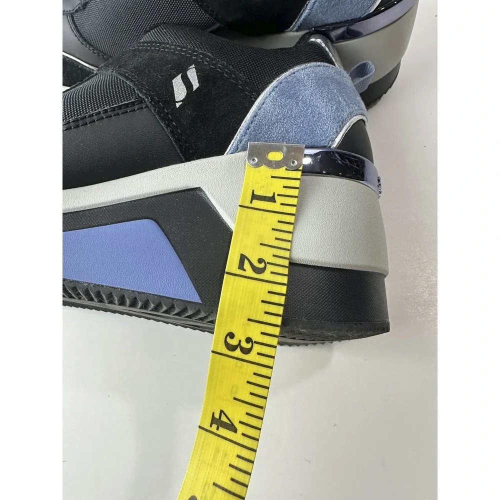 Skechers Million High N Fly Wedge Sneakers Women's Size 11 Black Blue Lace Shoes - Picture 13 of 15